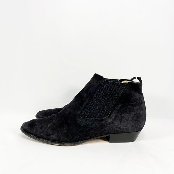ISABEL MARANT Black Semi Pointed Suede Ankle Boots - Picture 6 of 8